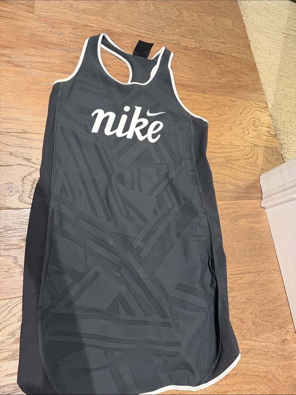 Nike Black Girls' Athletic One-Piece Bodysuit with White Trim